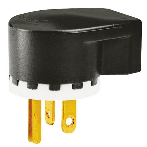Bryant Straight Blade Device, Male Plug, Heavy Duty, Angled, 2-Pole 3-Wire Grounding, 20A 125V, 5-20P, Blk 5395